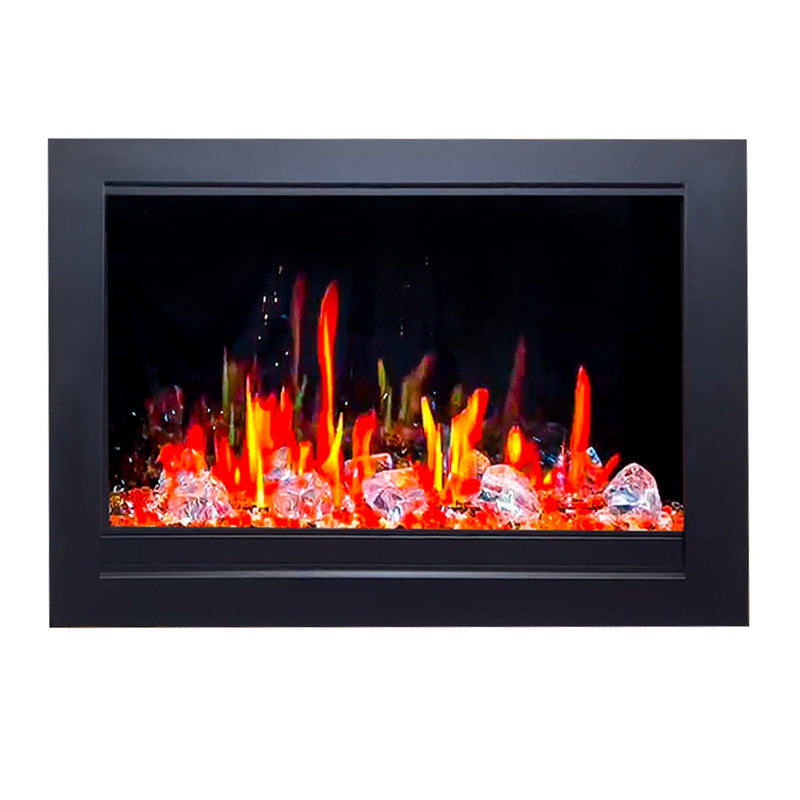 Litedeer Homes LiteStar 33-inch Smart Electric Fireplace Insert with Crystal Pebble ZEF38VC-33-Crystal