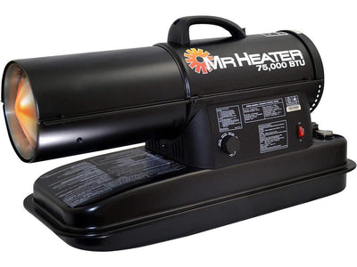 Mr.Heater 75,000 Btu Kerosene Built in Air Pressure Gauge Forced Air Heater Flame Authority