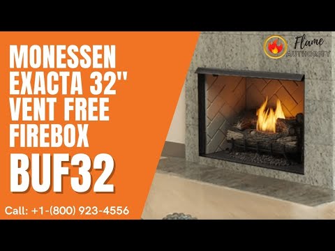 Monessen BUF42-T 42 Vent-Free Exacta Firebox with Clean Face and Grey  Stacked Brick Traditional Liner