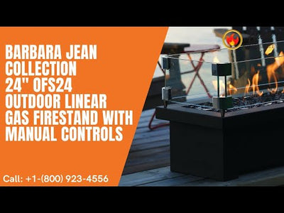 Barbara Jean Collection 24" OFS24 Outdoor Linear Gas Firestand with Manual Controls
