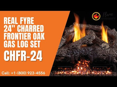 Real Fyre 24" Charred Frontier Oak Gas Log Set CHFR-24