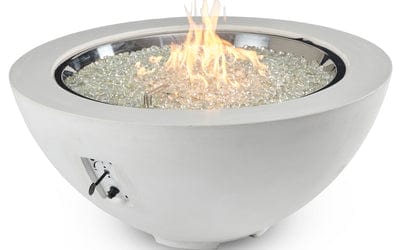 The Outdoor GreatRoom Company 42 Inch White Cove Gas Fire Pit Bowl CV-30WT