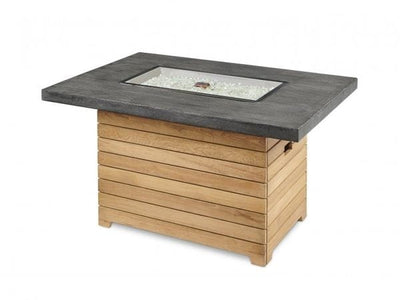 The Outdoor Greatroom Company 44 Inch Darien Rectangular Gas Fire Pit Table DAR-1224-K