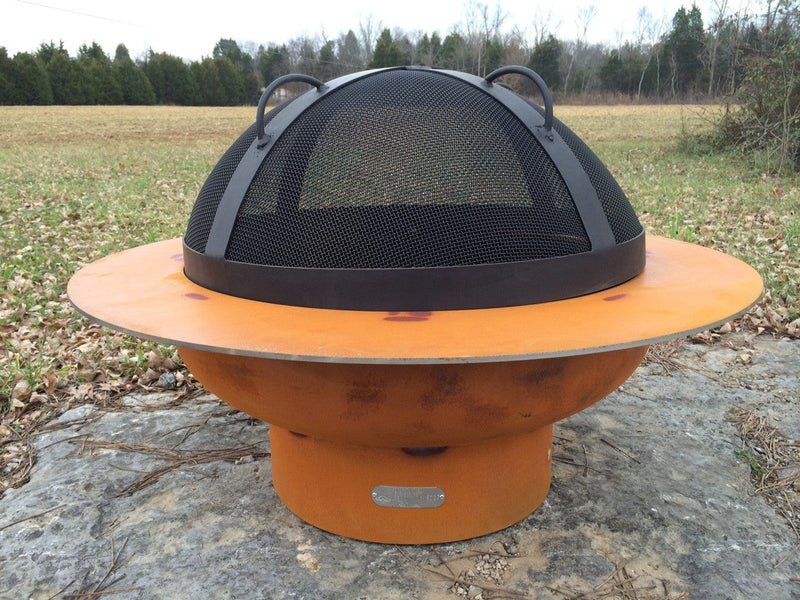 Fire Pit Art Saturn w/lid 41-inch Wood Burning Fire Pit - SAT/LID