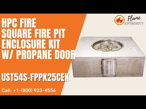 HPC Fire Square Fire Pit Enclosure Kit w/Propane Door UST54S-FPPK25CEK