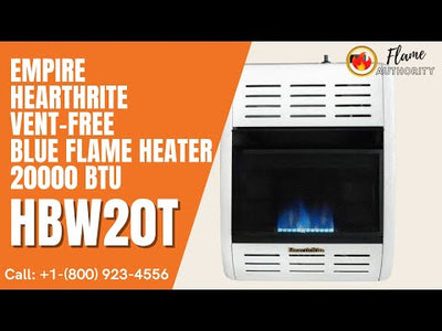 Empire HearthRite Vent-Free Blue Flame Heater 20000 BTU HBW20T