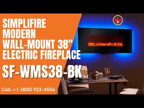 SimpliFire Modern Wall-Mount 38" Electric Fireplace SF-WMS38-BK