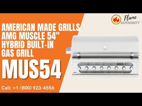 American Made Grills MUS54-NG Muscle Dual Fuel Wood and GAS Grill with Infrared Searing Burner and Rotisserie Kit on Cart in in Stainless Steel