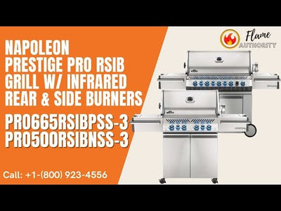 Napoleon Prestige PRO™ 665 RSIB Propane Gas Grill w/ Infrared Rear & Side Burners PRO665RSIBPSS-3