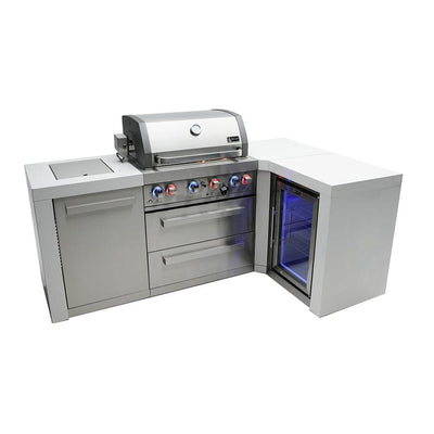 Mont Alpi 400 Deluxe Island Grill with 90 Degree Corners and Fridge Cabinet MAi400-D90FC