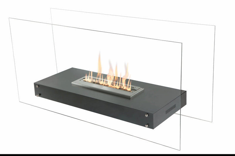 The Bio Flame Evoque 35-inch See-Through Freestanding Ethanol Fireplace