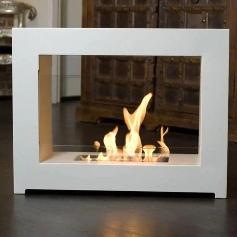 The Bio Flame Sek XL 53-inch See-Through Freestanding Ethanol Fireplace