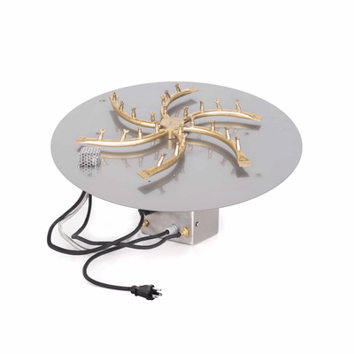The Outdoor Plus 24" Round Flat Pan With Brass Triple 'S' Bullet Burner OPT-BFP24R