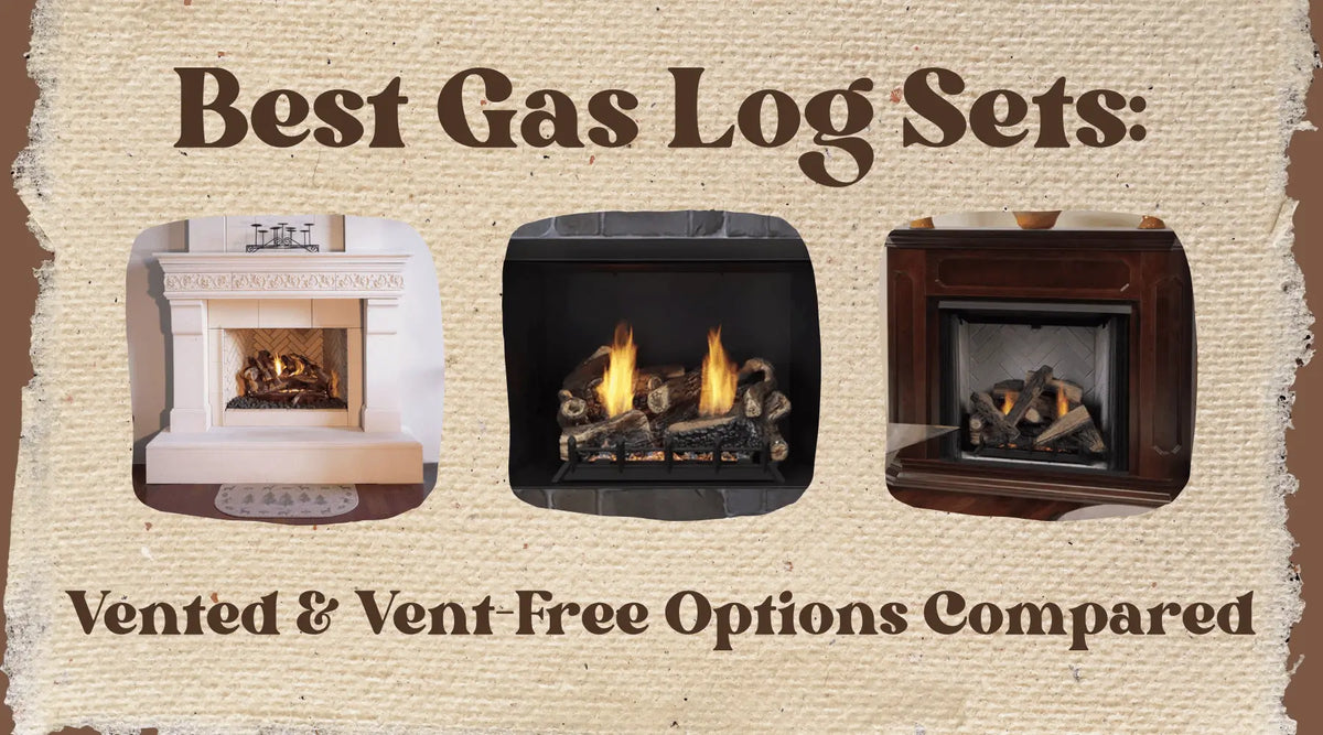 Best gas log sets comparison featuring vented and vent-free fireplace options with realistic flames and traditional designs.