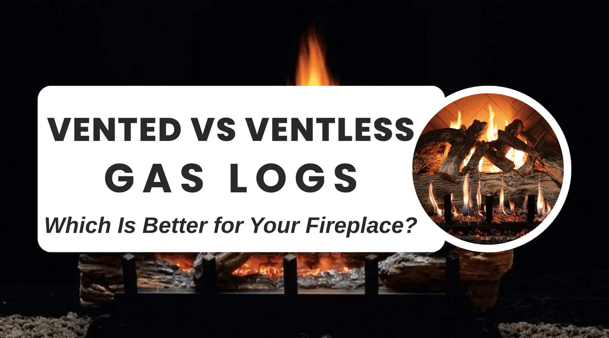 Vented vs. ventless gas logs compared with realistic fireplace flames to help homeowners choose the right gas log option.