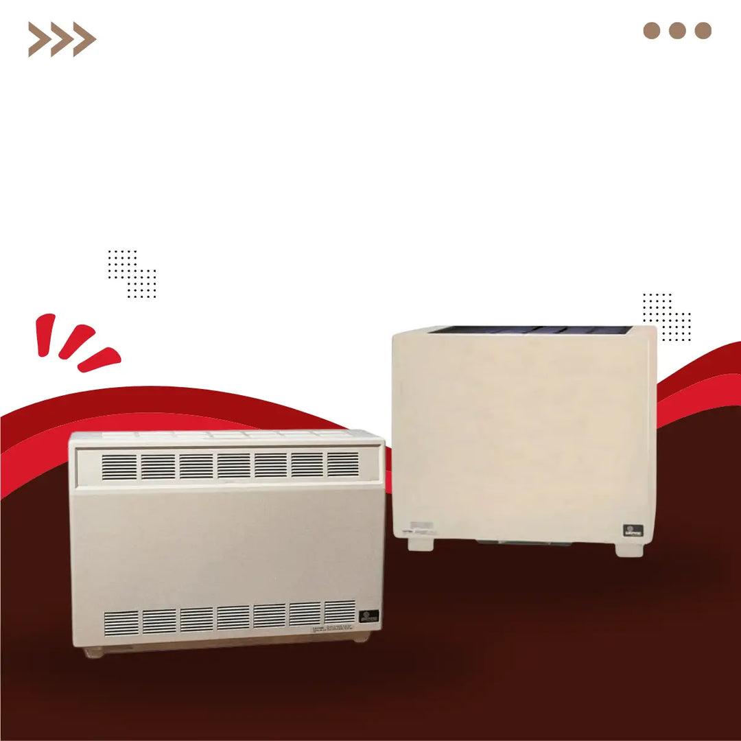 Empire Heating Systems closed front room heater series featuring compact vented gas heaters with front grille panels, efficient indoor heating solutions for residential spaces