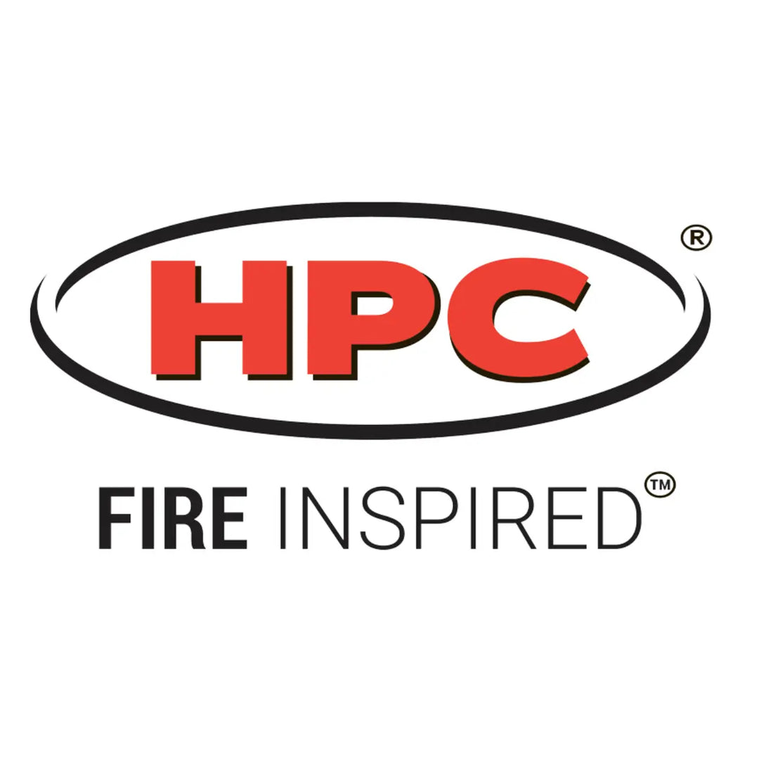 HPC Fire Inspired logo for premium fire pit burners, outdoor heating products, and modern fireplace solutions.