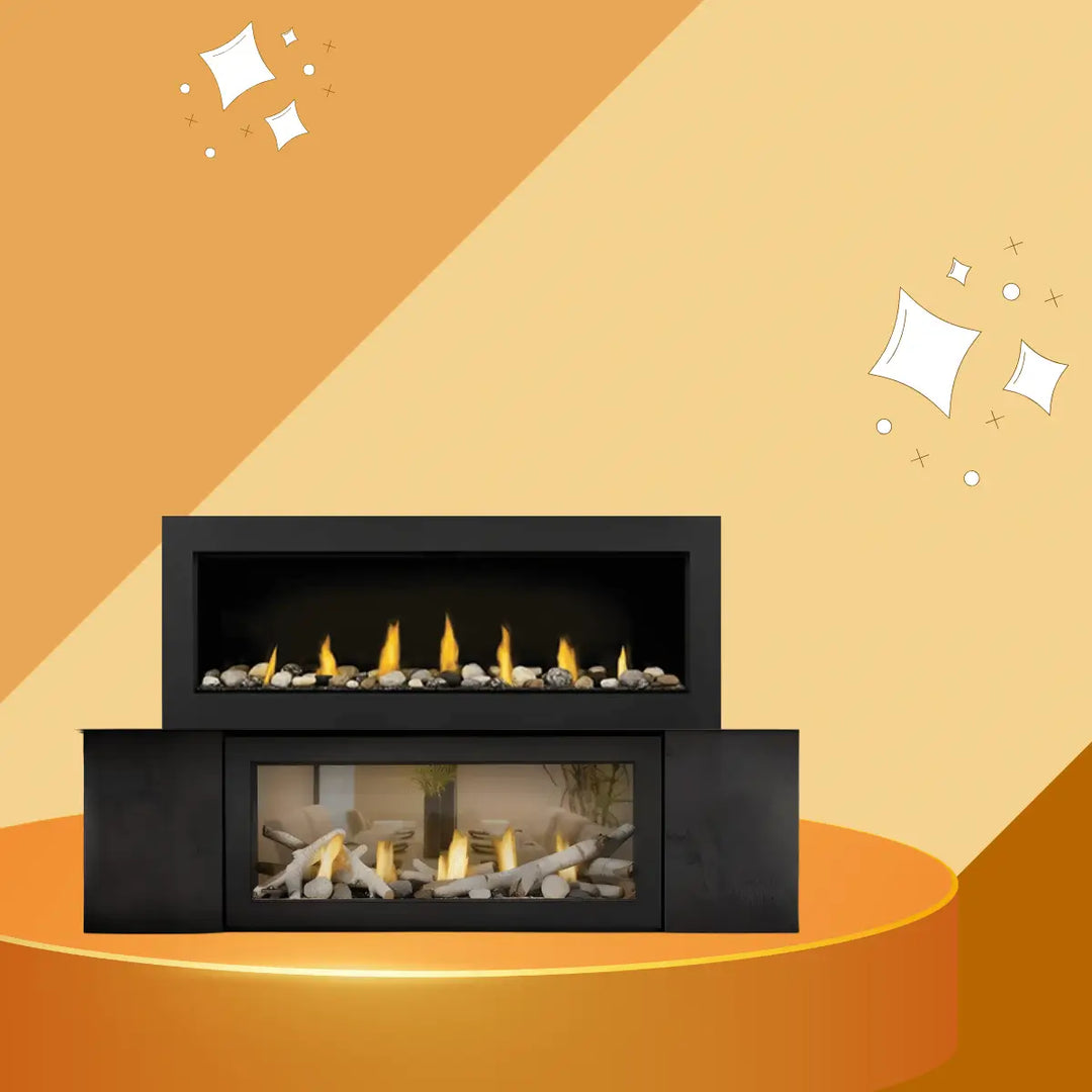 Napoleon Acies Series direct vent gas fireplaces collection with modern linear design and see-through flames.
