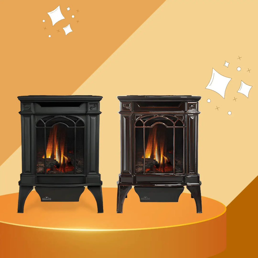 Napoleon Arlington Series direct vent gas stove collection with traditional cast iron styling.
