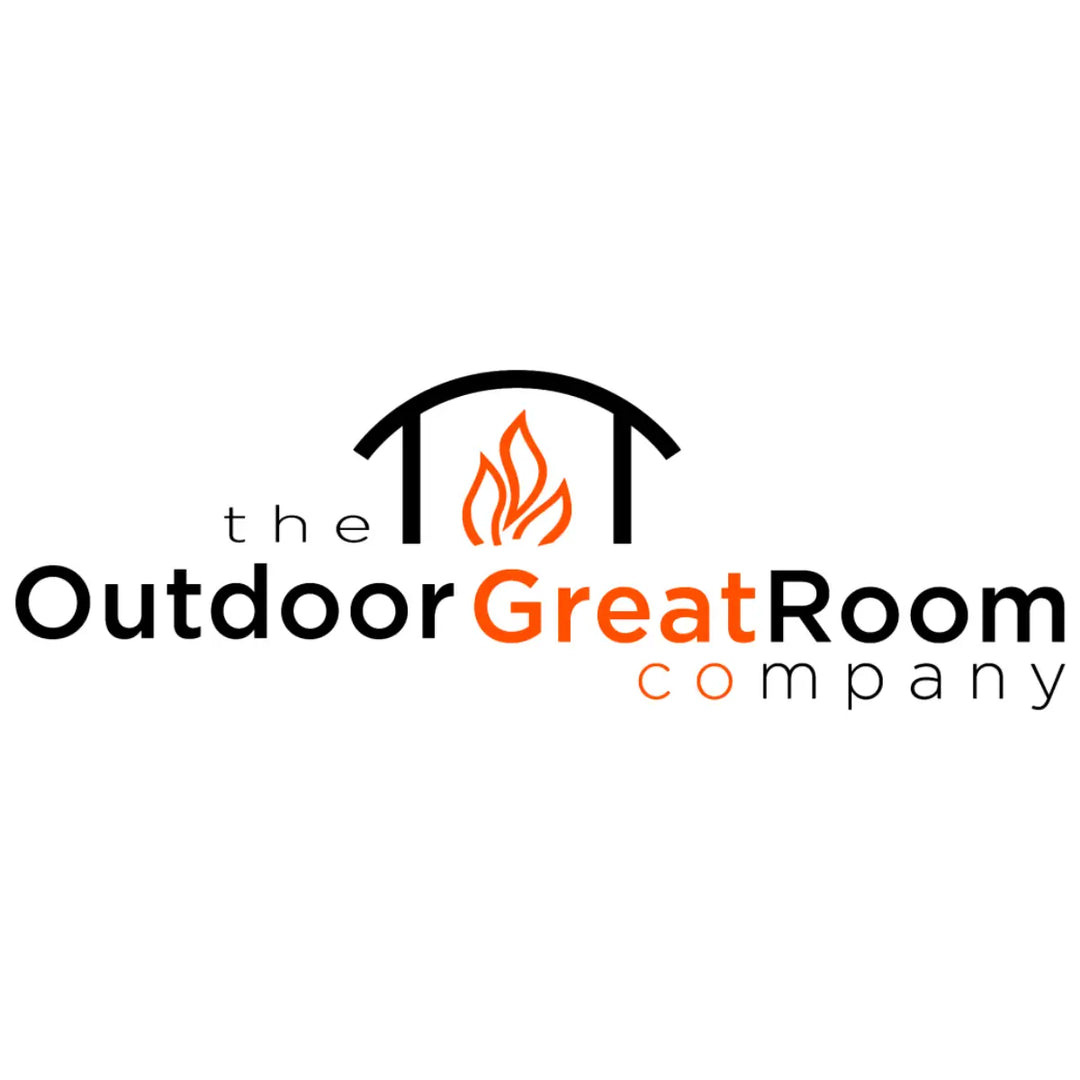 The Outdoor GreatRoom Company logo with stylized flame icon and modern text design representing premium outdoor living and fire feature collections.