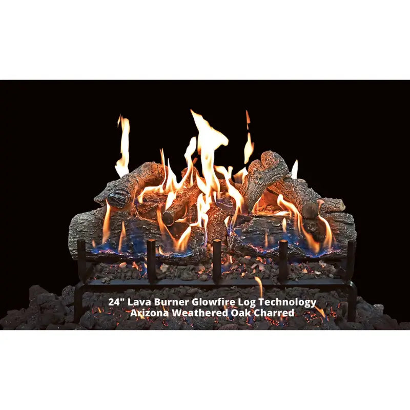 Grand Canyon Gas Logs GFWOC24 24" GlowFire™ Arizona Weathered Oak Charred Logs