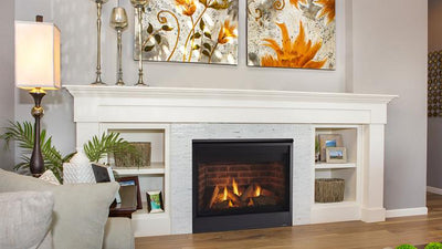 Majestic Quartz Platinum 36" Top/Rear Direct Vent Fireplace with Intellifire Touch ignition QUARTZPLA36I