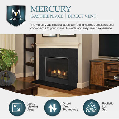 Majestic Mercury 32" Direct Vent Liquid Propane Gas Fireplace MERC32VL w/ Standard Pilot Ignition System