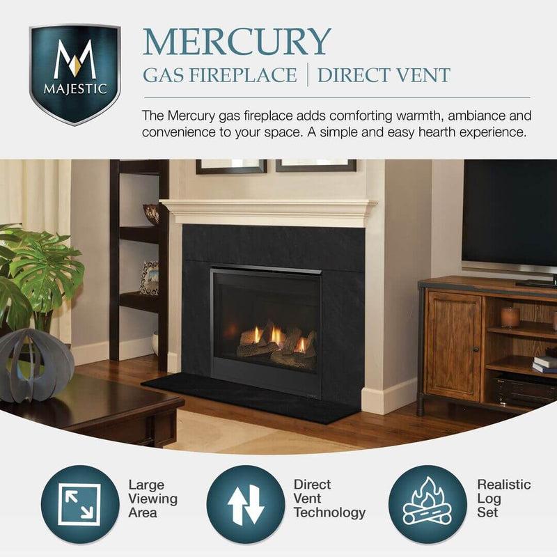 Majestic Mercury 32" Direct Vent Liquid Propane Gas Fireplace MERC32VL w/ Standard Pilot Ignition System