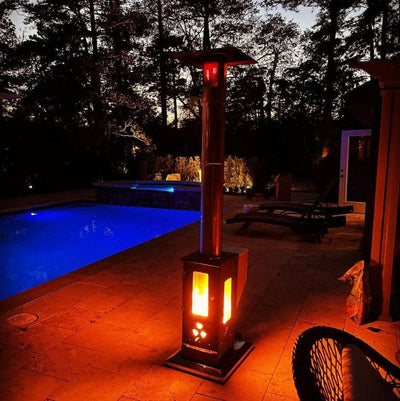 Timber Stoves 84 inch Big Timber Freestanding Pellet Patio Heater WPPHBTSS1.0  Flame Authority