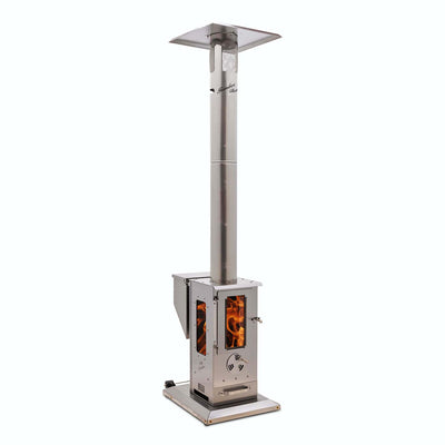 Timber Stoves 84 inch Big Timber Freestanding Pellet Patio Heater WPPHBTSS1.0  Flame Authority