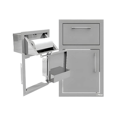 Alfresco 17-Inch Stainless Steel Soft-Close Door & Paper Towel Holder Combo Flame Authority