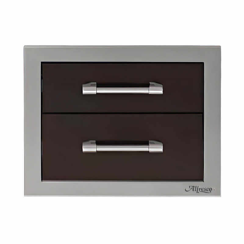 Alfresco 17-Inch Stainless Steel Soft-Close Double Drawer Flame Authority