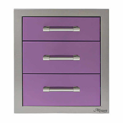 Alfresco 17-Inch Stainless Steel Soft-Close Triple Drawer Flame Authority