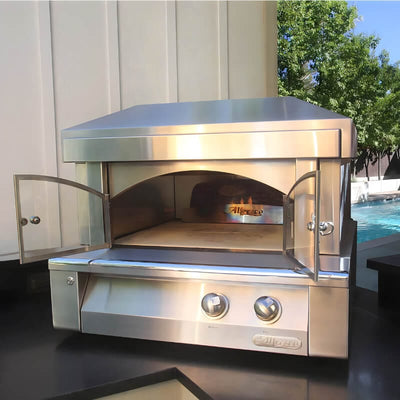 Alfresco 30-Inch Countertop Outdoor Pizza Oven Flame Authority
