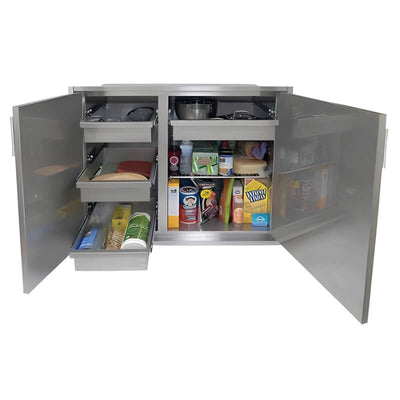 Alfresco 30 X 33-Inch High Profile Sealed Dry Storage Pantry With Marine Armour AXEDSP-30H-MARINE Flame Authority