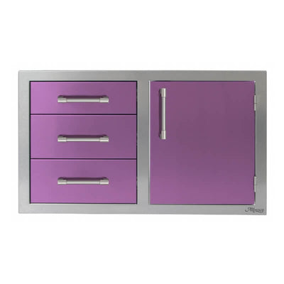 Alfresco 32-Inch Stainless Steel Soft-Close Door & Triple Drawer Combo Flame Authority