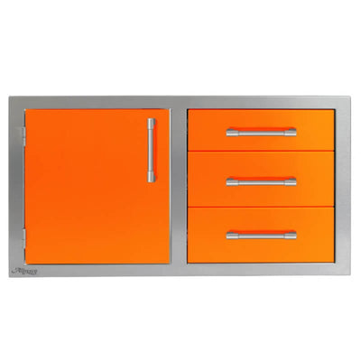 Alfresco 42-Inch Stainless Steel Soft-Close Door & Triple Drawer Combo Flame Authority