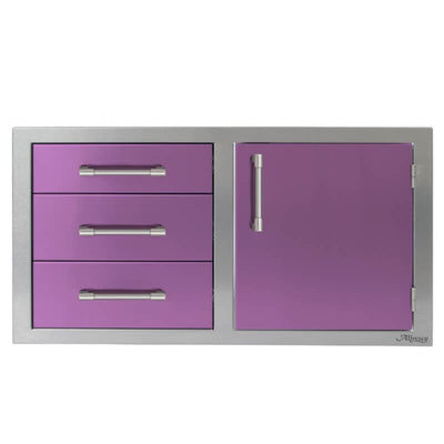 Alfresco 42-Inch Stainless Steel Soft-Close Door & Triple Drawer Combo Flame Authority