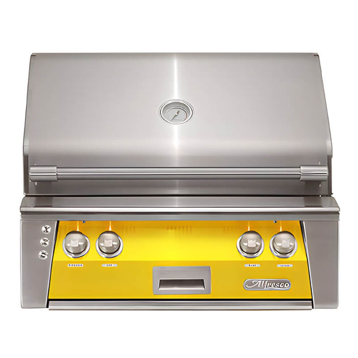 Alfresco ALXE 30-Inch Built-In Gas Grill with Rotisserie Flame Authority