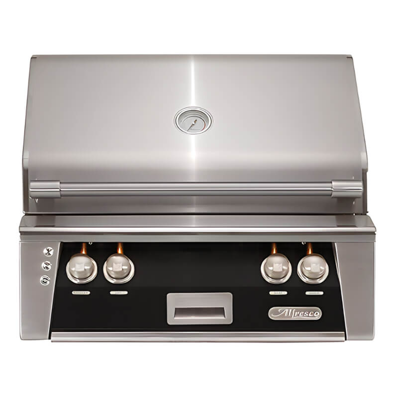 Alfresco ALXE 30-Inch Built-In Gas Grill with Rotisserie Flame Authority