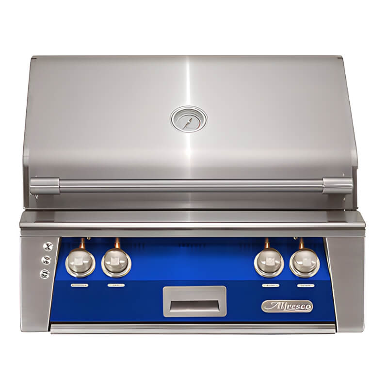 Alfresco ALXE 30-Inch Built-In Gas Grill with Rotisserie Flame Authority