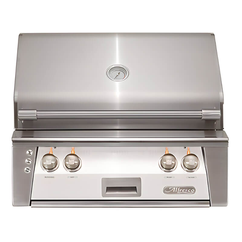 Alfresco ALXE 30-Inch Built-In Grill With Sear Zone And Rotisserie Flame Authority