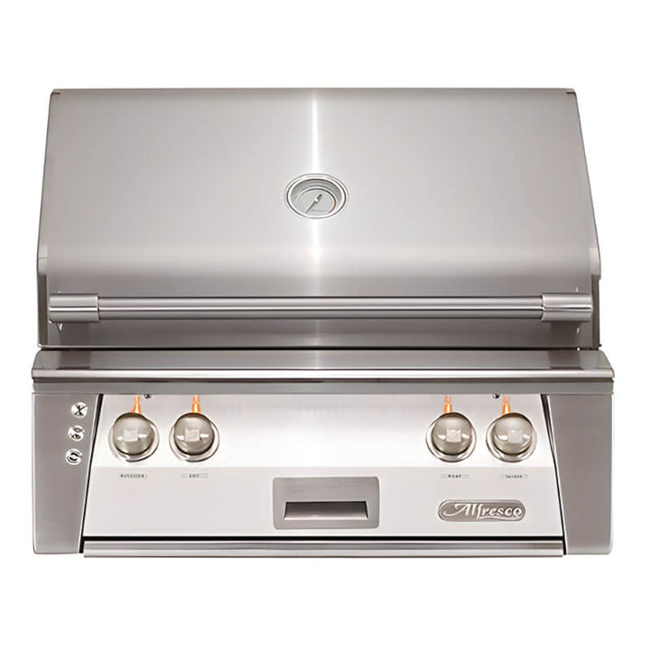 Alfresco ALXE 30-Inch Built-In Grill With Sear Zone And Rotisserie Flame Authority
