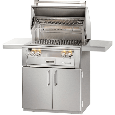 Alfresco ALXE 30-Inch Freestanding Gas Grill with Marine Armour, Sear Zone, and Rotisserie Flame Authority