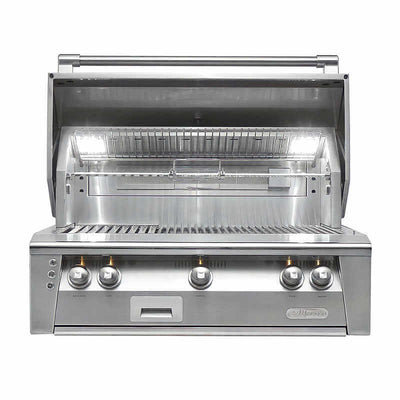 Alfresco ALXE 36-Inch Built-In Gas Grill With Marine Armour, Sear Zone, And Rotisserie Flame Authority