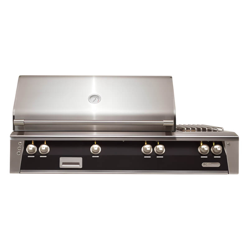 Alfresco ALXE 56-Inch Built-In Deluxe Grill With Sear Zone, Rotisserie And Side Burner Flame Authority