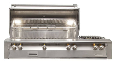 Alfresco ALXE 56-Inch Built-In Gas Deluxe Grill With Rotisserie And Side Burner ALXE-56