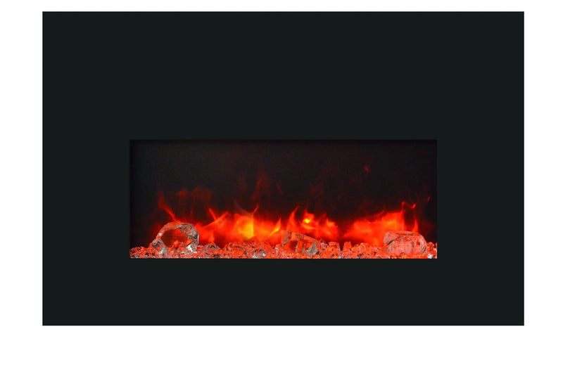 Amantii 26" Small Insert Electric Fireplace INSERT-26-3825-BG with Black Glass Surround Fireplaces INSERT-26-3825-BG Flame Authority