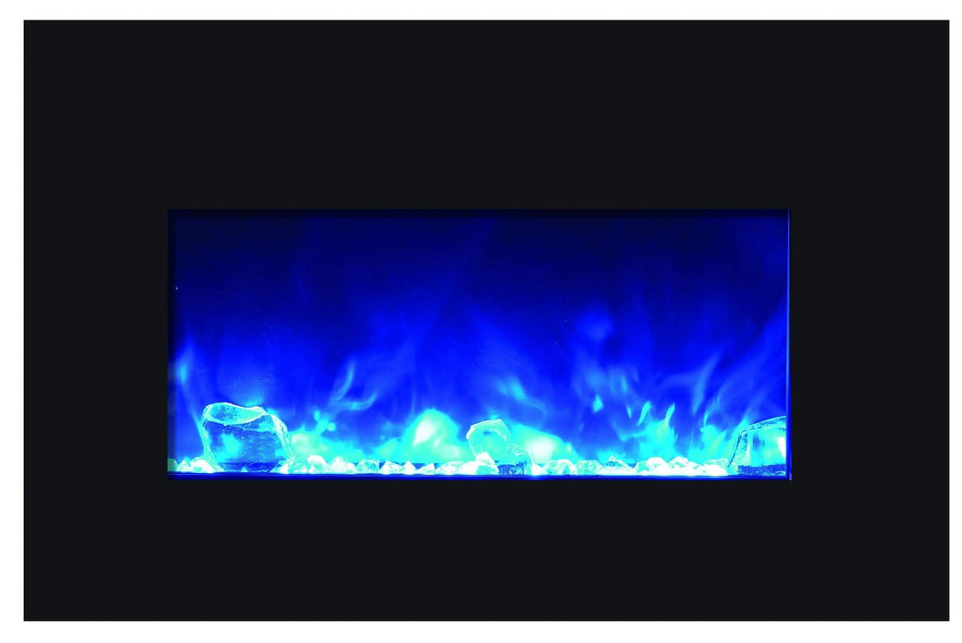 Amantii 30" Medium Insert Electric Fireplace INSERT-30-4026-BG with Black Glass Surround Fireplaces INSERT-30-4026-BG Flame Authority