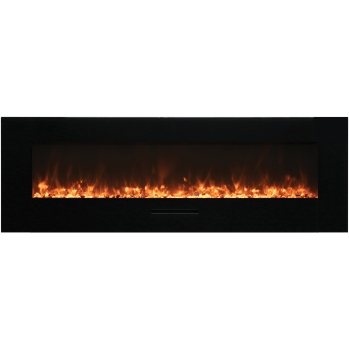 Amantii 50" Glass Front Flush/Wall Mount Electric Fireplace WM-FM-50-BG With Log Set